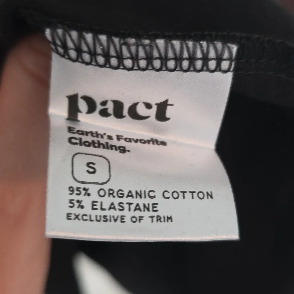 Pact Organic Black One-Shoulder Dress With built-in Bra Small - Picture 5 of 5